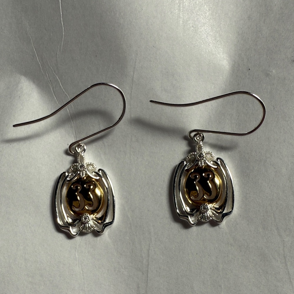 Disney Club 33 earrings Elegant Silver and Gold Earrings